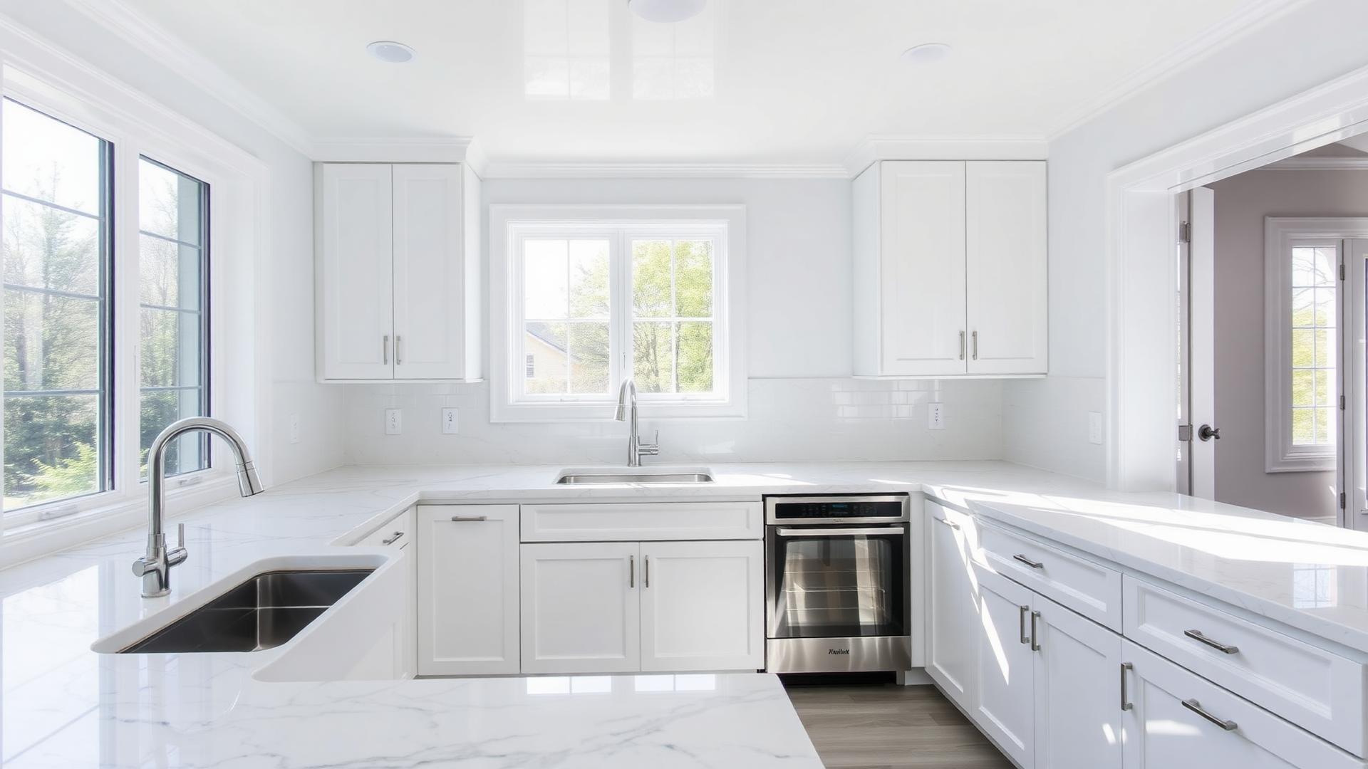 A freshly cleaned kitchen in an Upper Saddle River home